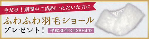 期間中ご成約の方にふわふわ羽毛ショールプレゼント